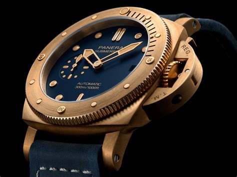 panerai submersible bronzo blue abisso|Panerai bronze case.